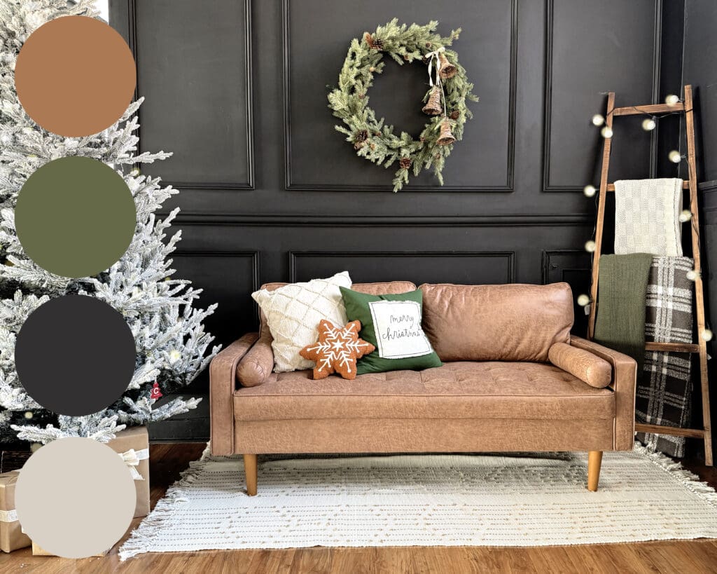 boho christmas decor setup